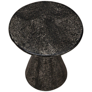Pedestal Side Table, Black Fiber Cement-Noir Furniture-Blue Hand Home