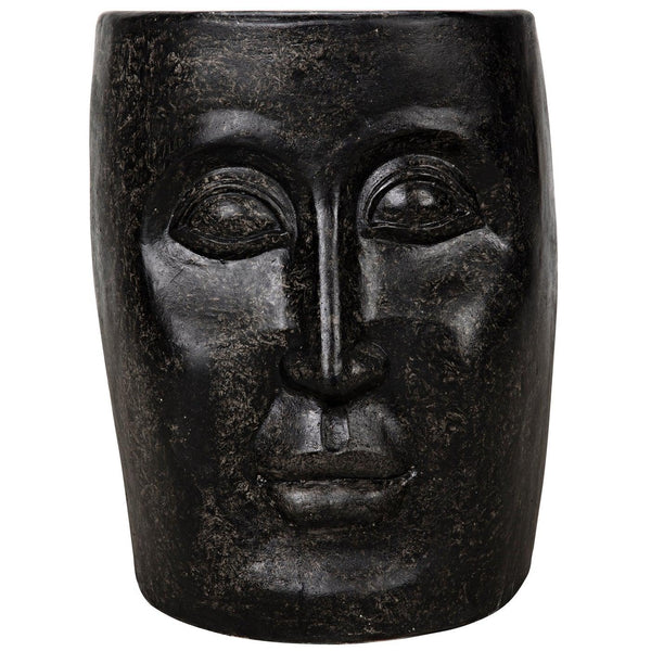 Head Side Table, Black Fiber Cement-Noir Furniture-Blue Hand Home