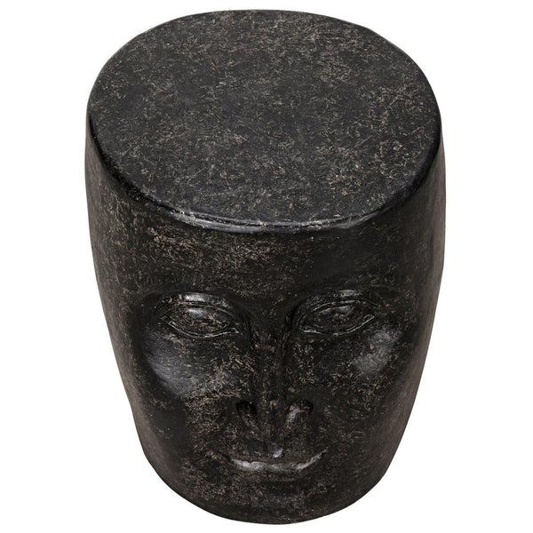 Head Side Table, Black Fiber Cement-Noir Furniture-Blue Hand Home