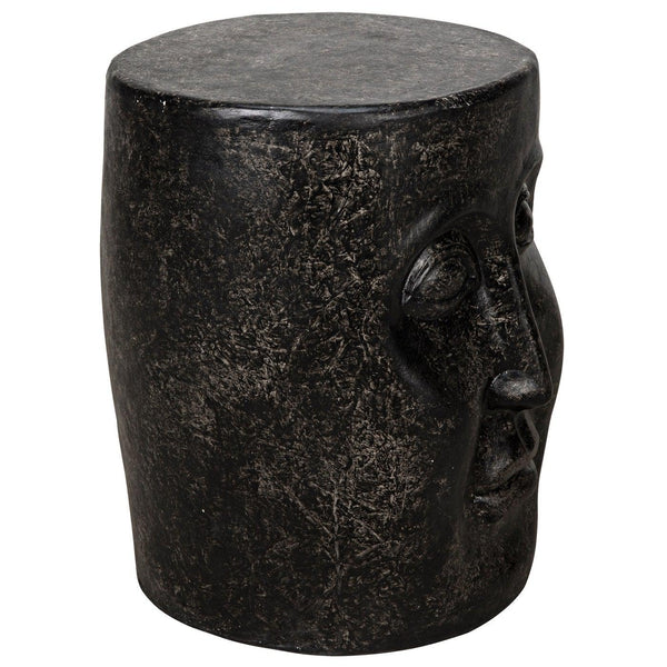 Head Side Table, Black Fiber Cement-Noir Furniture-Blue Hand Home