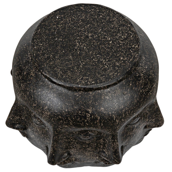 Multi-Face Stool, Black Fiber Cement-Noir Furniture-Blue Hand Home