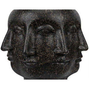 Multi-Face Stool, Black Fiber Cement-Noir Furniture-Blue Hand Home