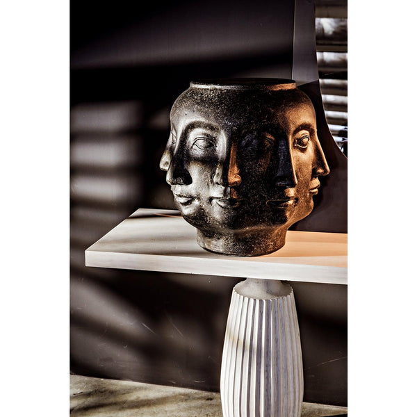 Multi-Face Stool, Black Fiber Cement-Noir Furniture-Blue Hand Home