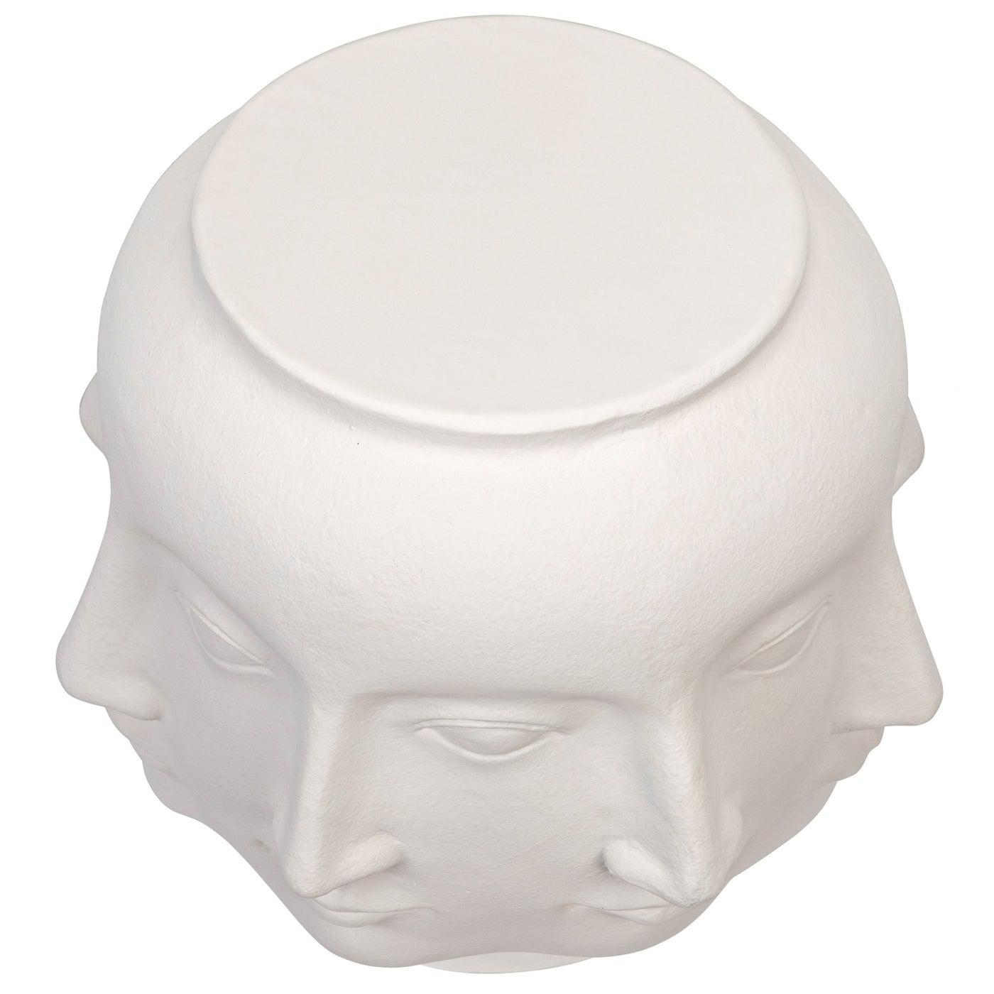 Multi-Face Stool, White Fiber Cement