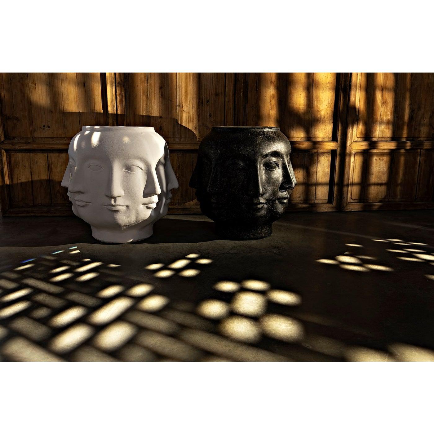 Multi-Face Stool, White Fiber Cement