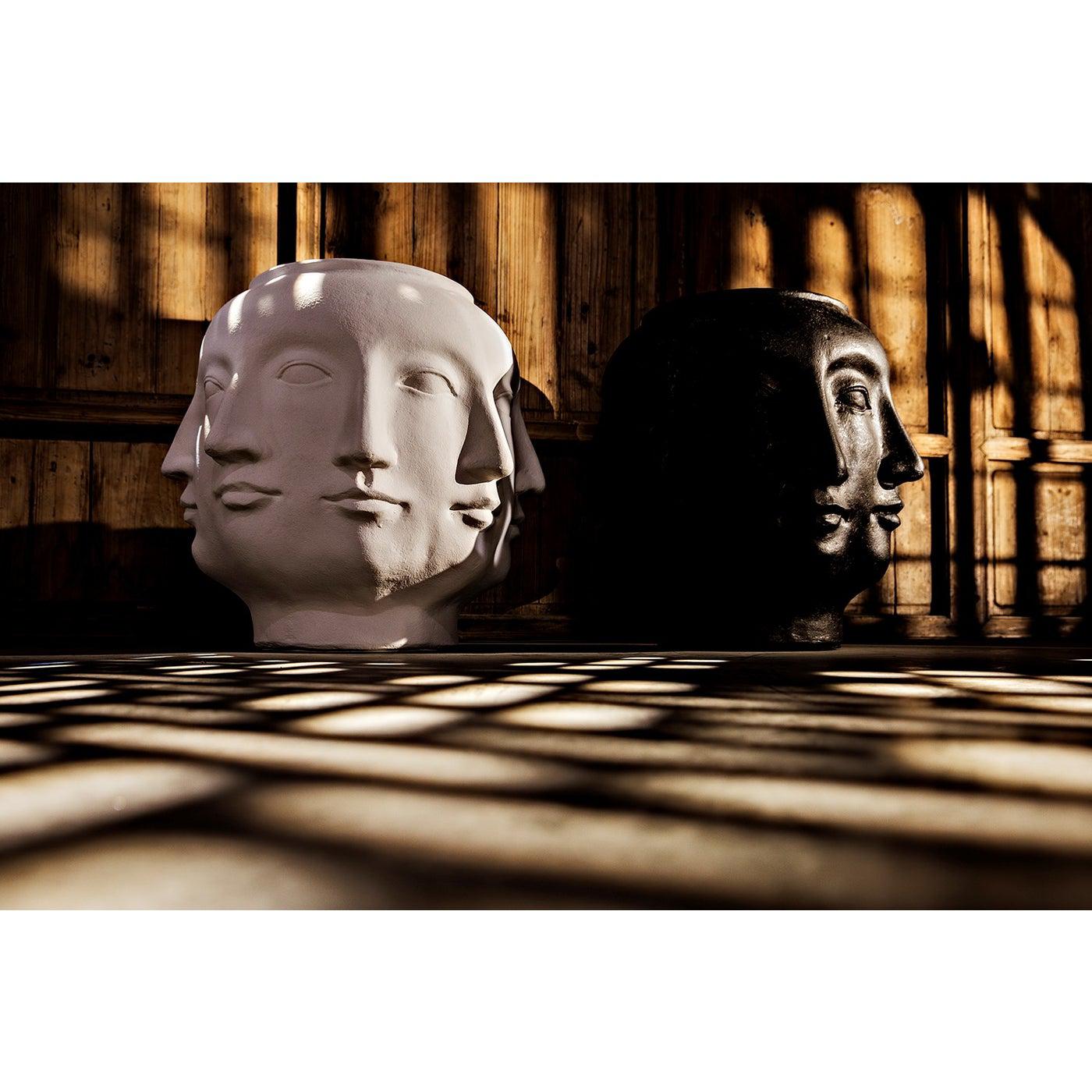 Multi-Face Stool, White Fiber Cement