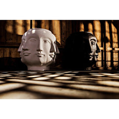 Multi-Face Stool, White Fiber Cement