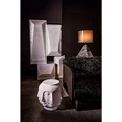 Multi-Face Stool, White Fiber Cement