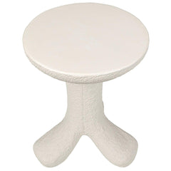Laramy Side Table, White Fiber Cement