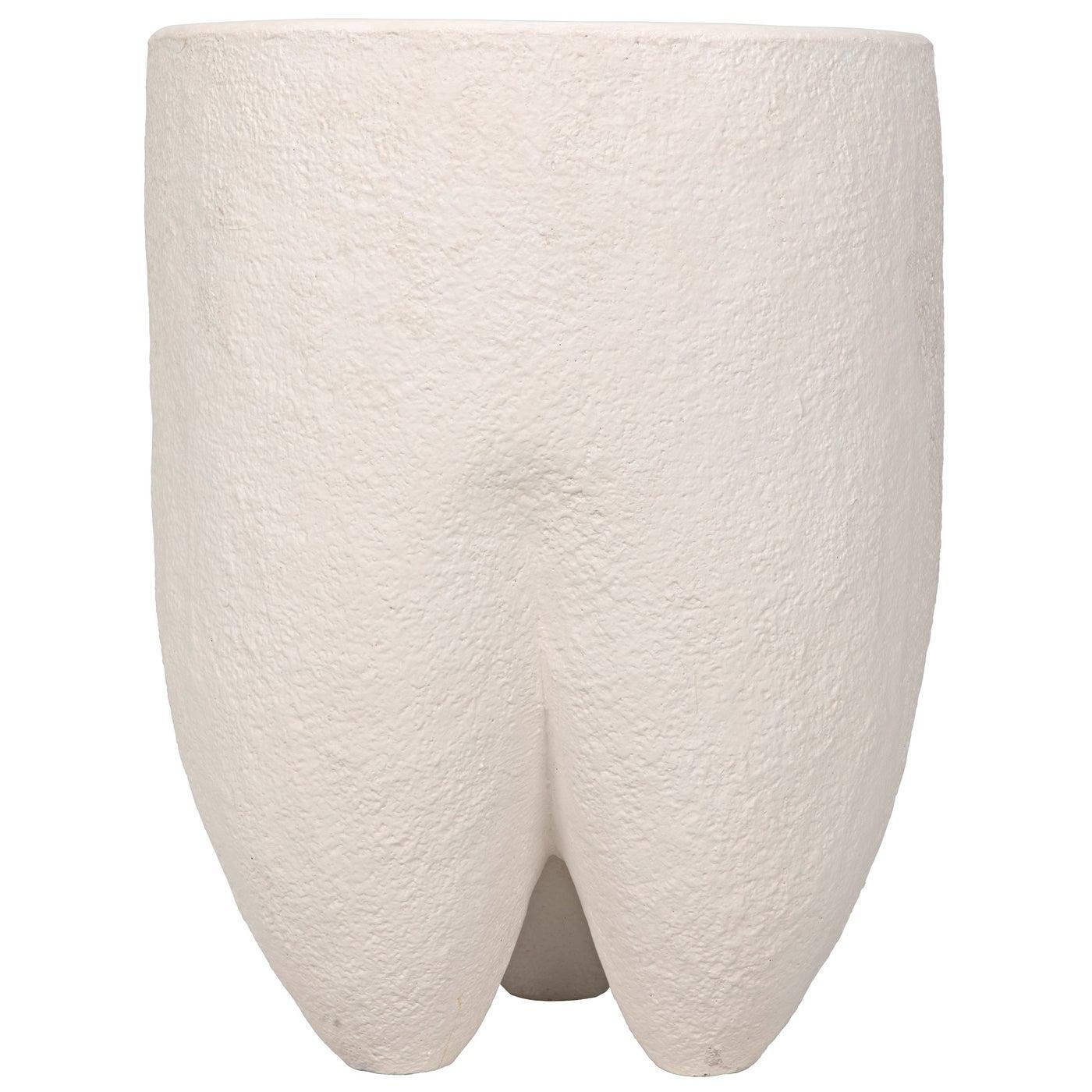 Donald Side Table, White Fiber Cement