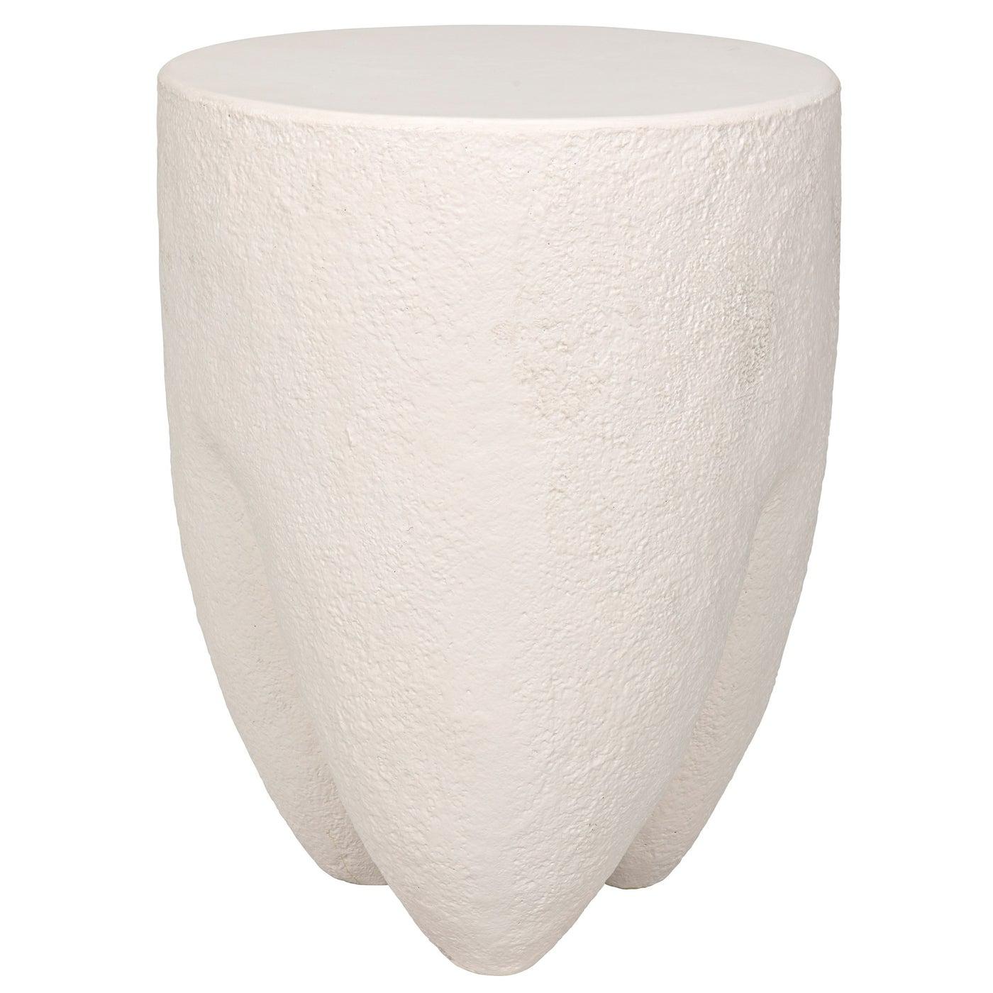 Donald Side Table, White Fiber Cement