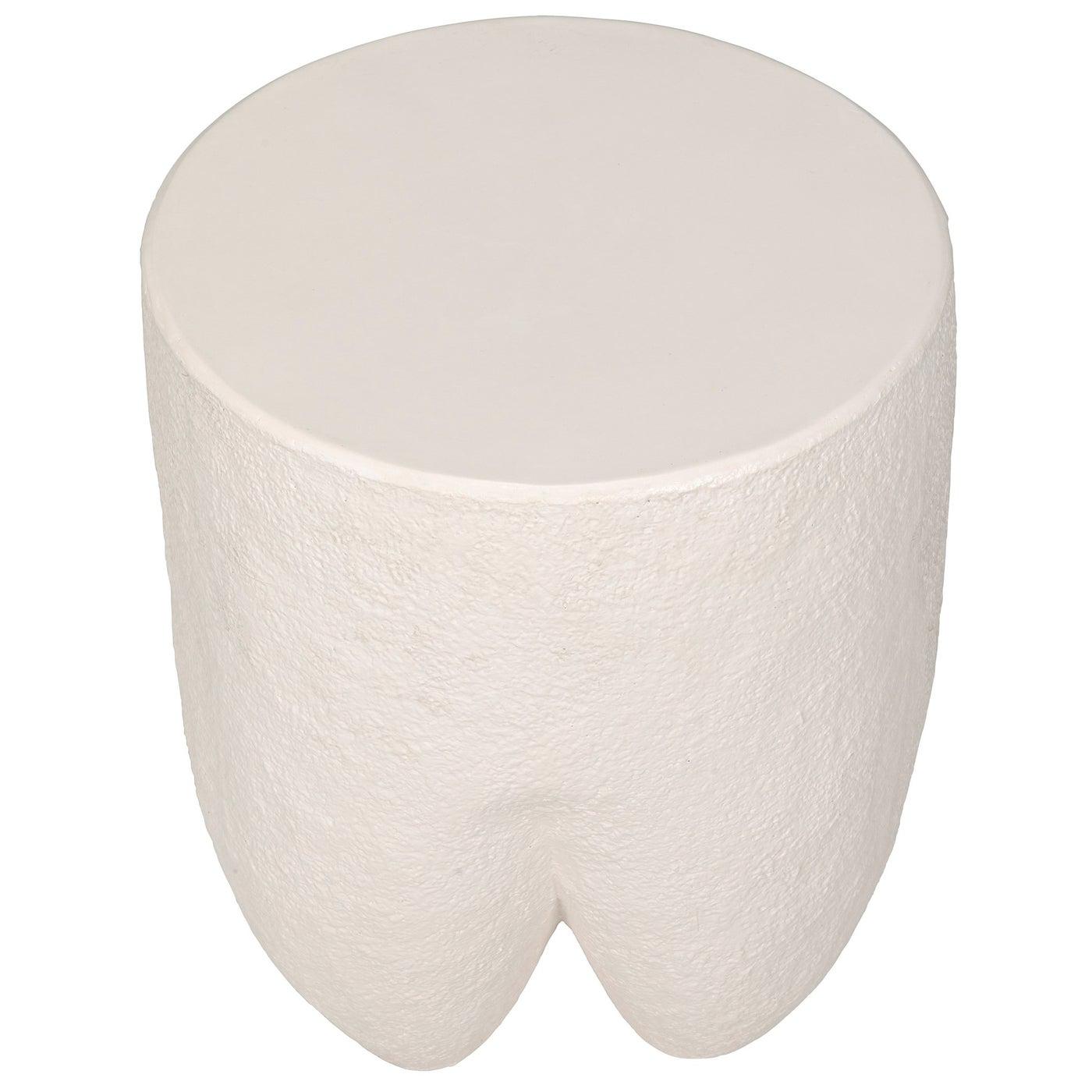 Donald Side Table, White Fiber Cement