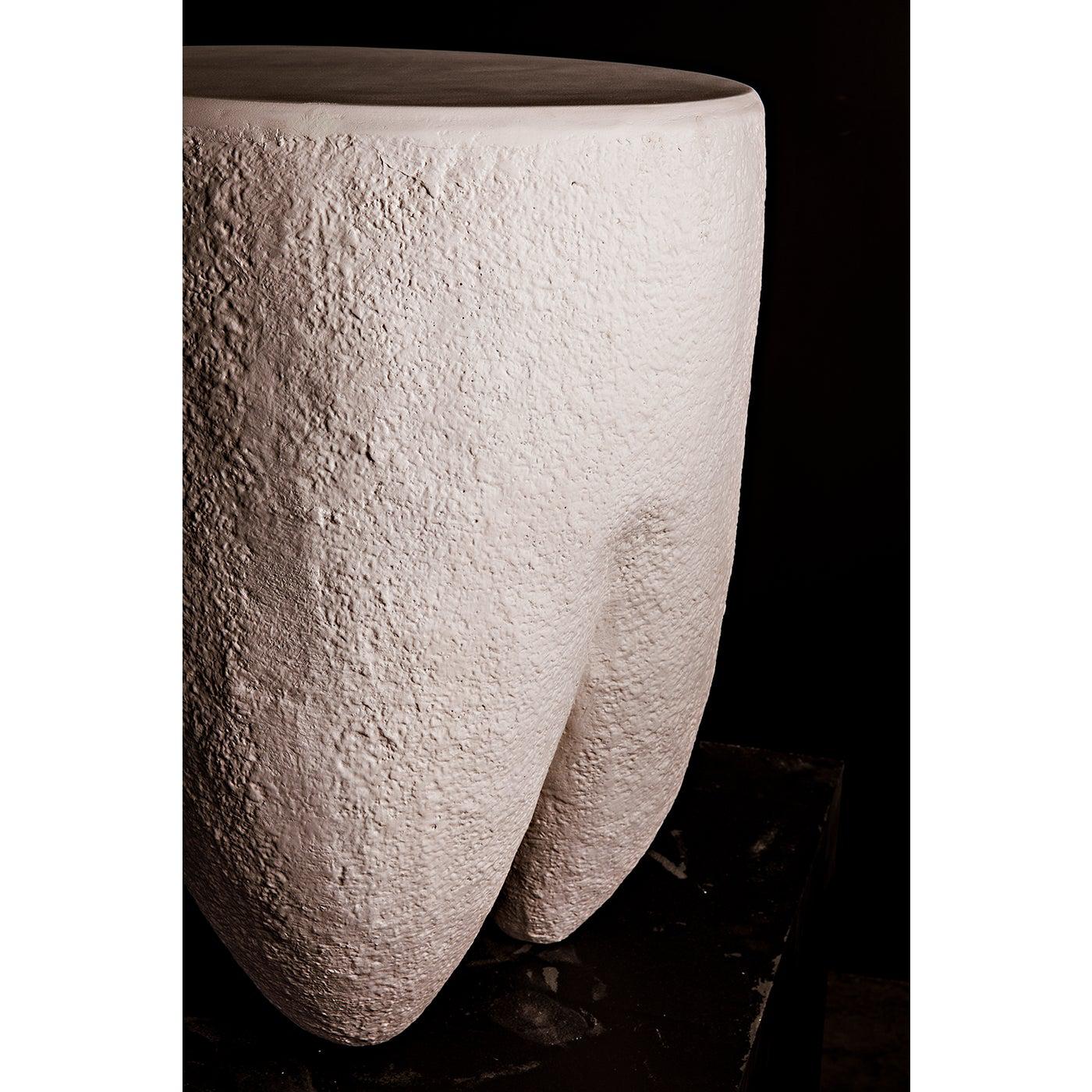 Donald Side Table, White Fiber Cement
