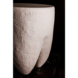 Donald Side Table, White Fiber Cement-Noir Furniture-Blue Hand Home