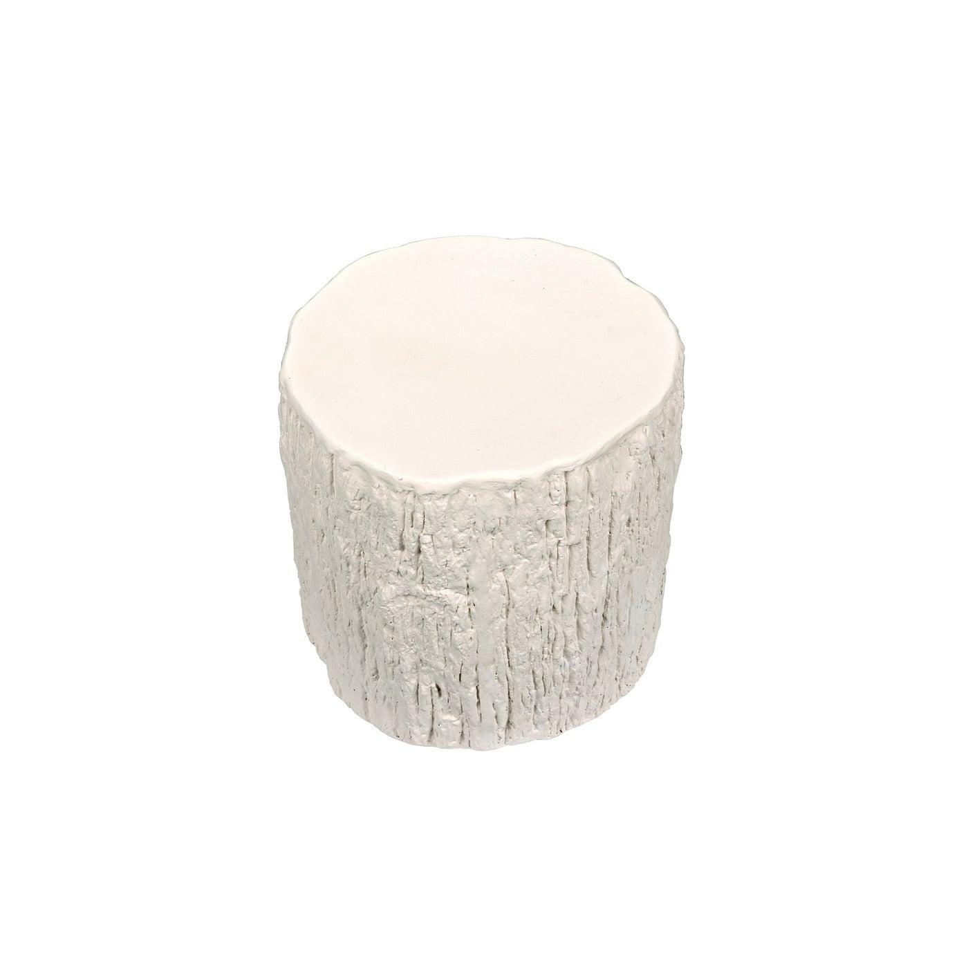 Trunk Side Table, White Fiber Cement
