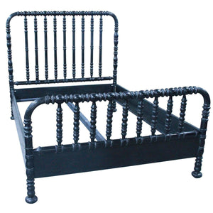Noir Bachelor Bed, Hand Rubbed Black-Noir Furniture-Blue Hand Home