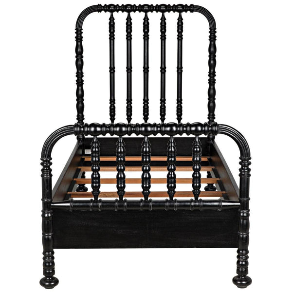 Noir Bachelor Bed, Hand Rubbed Black-Noir Furniture-Blue Hand Home