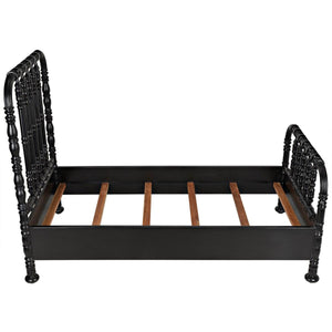 Noir Bachelor Bed, Hand Rubbed Black-Noir Furniture-Blue Hand Home