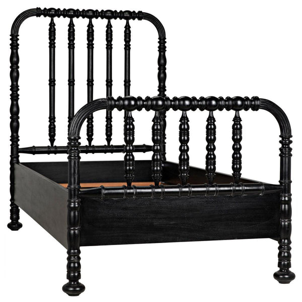 Noir Bachelor Bed, Hand Rubbed Black-Noir Furniture-Blue Hand Home