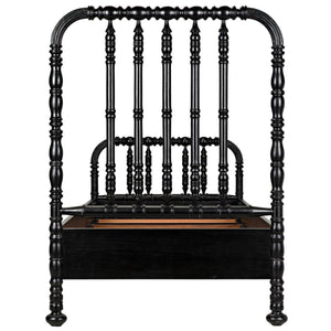 Noir Bachelor Bed, Hand Rubbed Black-Noir Furniture-Blue Hand Home