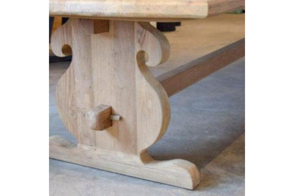 Baroque Style Table in Reclaimed Teak - Natural-Organic Restoration-Blue Hand Home