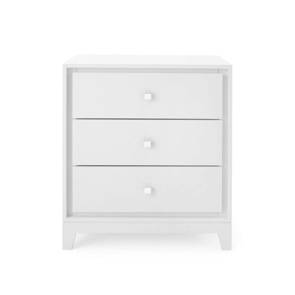 Villa & House - Bergamo 3-Drawer Side Table In White-Bungalow 5-Blue Hand Home