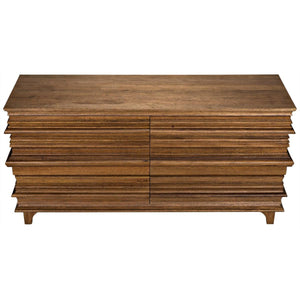 Noir Bernard 6 Drawer, Dark Walnut-Noir Furniture-Blue Hand Home