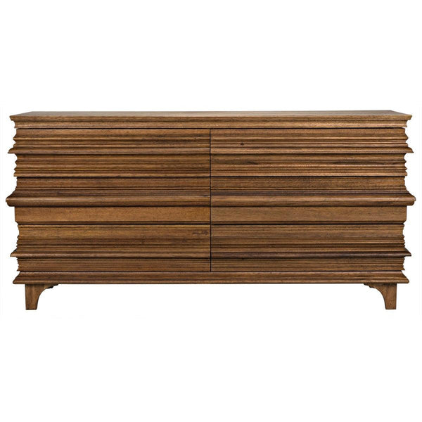 Noir Bernard 6 Drawer, Dark Walnut-Noir Furniture-Blue Hand Home