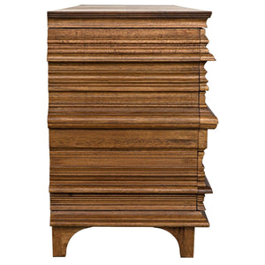 Noir Bernard 6 Drawer, Dark Walnut-Noir Furniture-Blue Hand Home