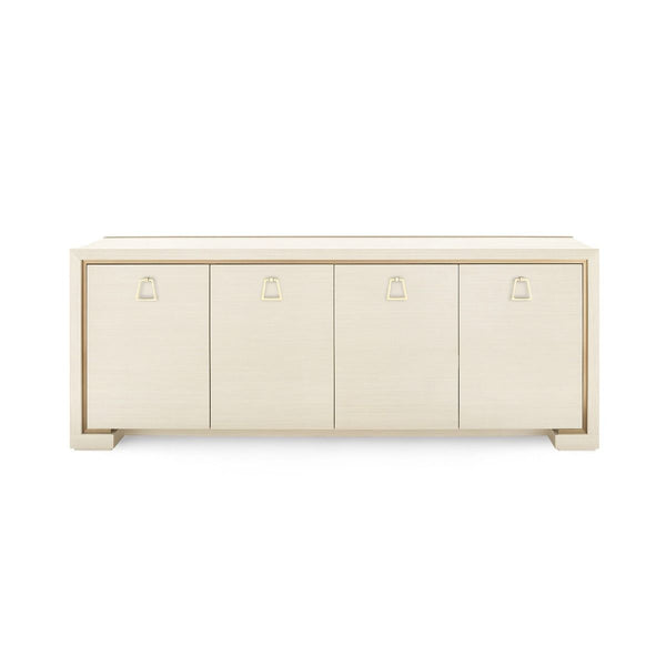 Villa & House - Blake 4-door Cabinet, Blanched Oak-Bungalow 5-Blue Hand Home