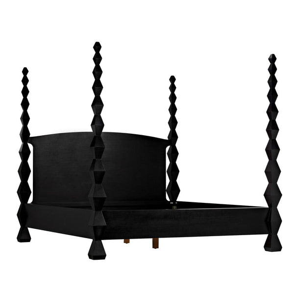 Brancusi Bed, Eastern King, Hand Rubbed Black-Noir Furniture-Blue Hand Home