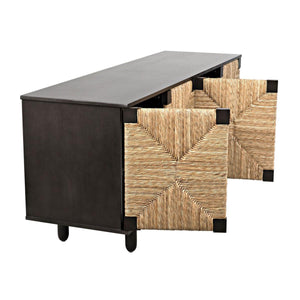 Noir Brook 4 Door Sideboard, Pale-Noir Furniture-Blue Hand Home