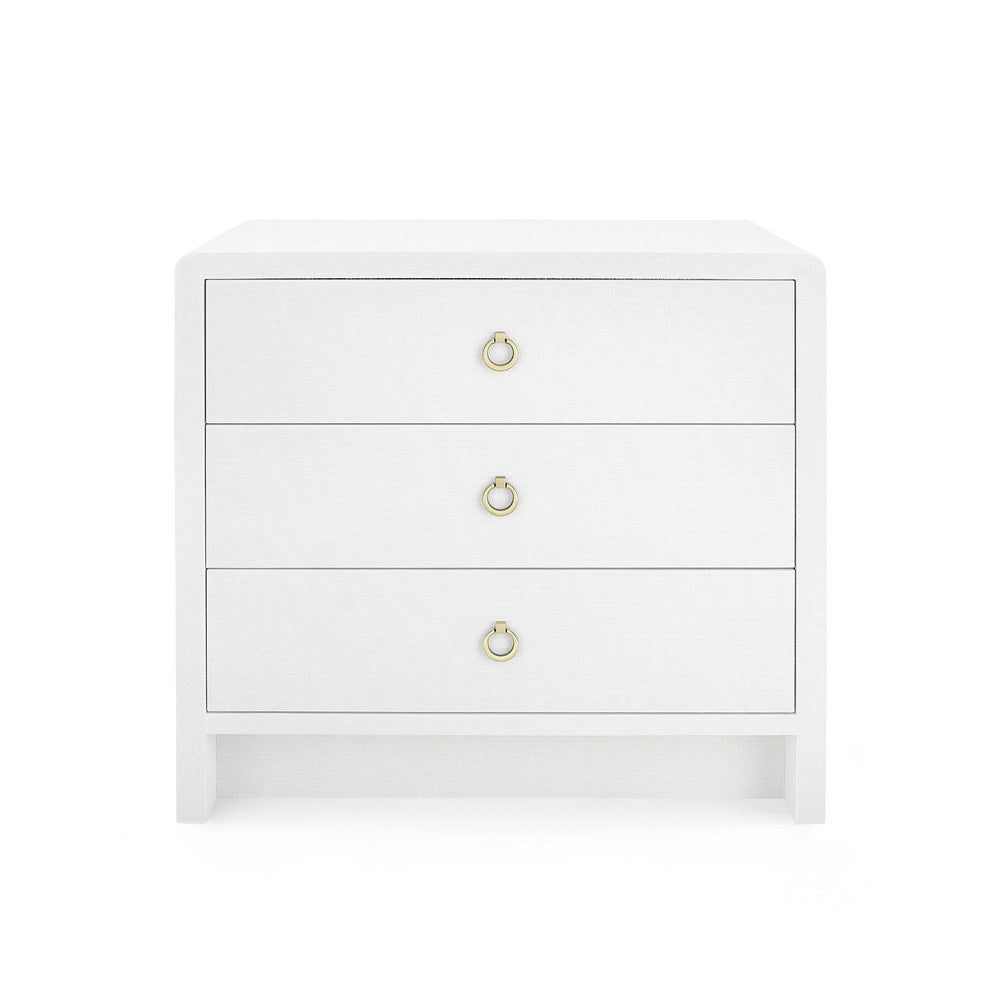 Villa & House - Bryant 3-drawer Side Table, White Linen-Bungalow 5-Blue Hand Home