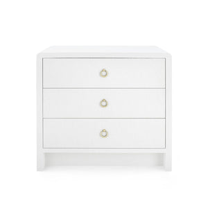 Villa & House - Bryant 3-drawer Side Table, White Linen-Bungalow 5-Blue Hand Home