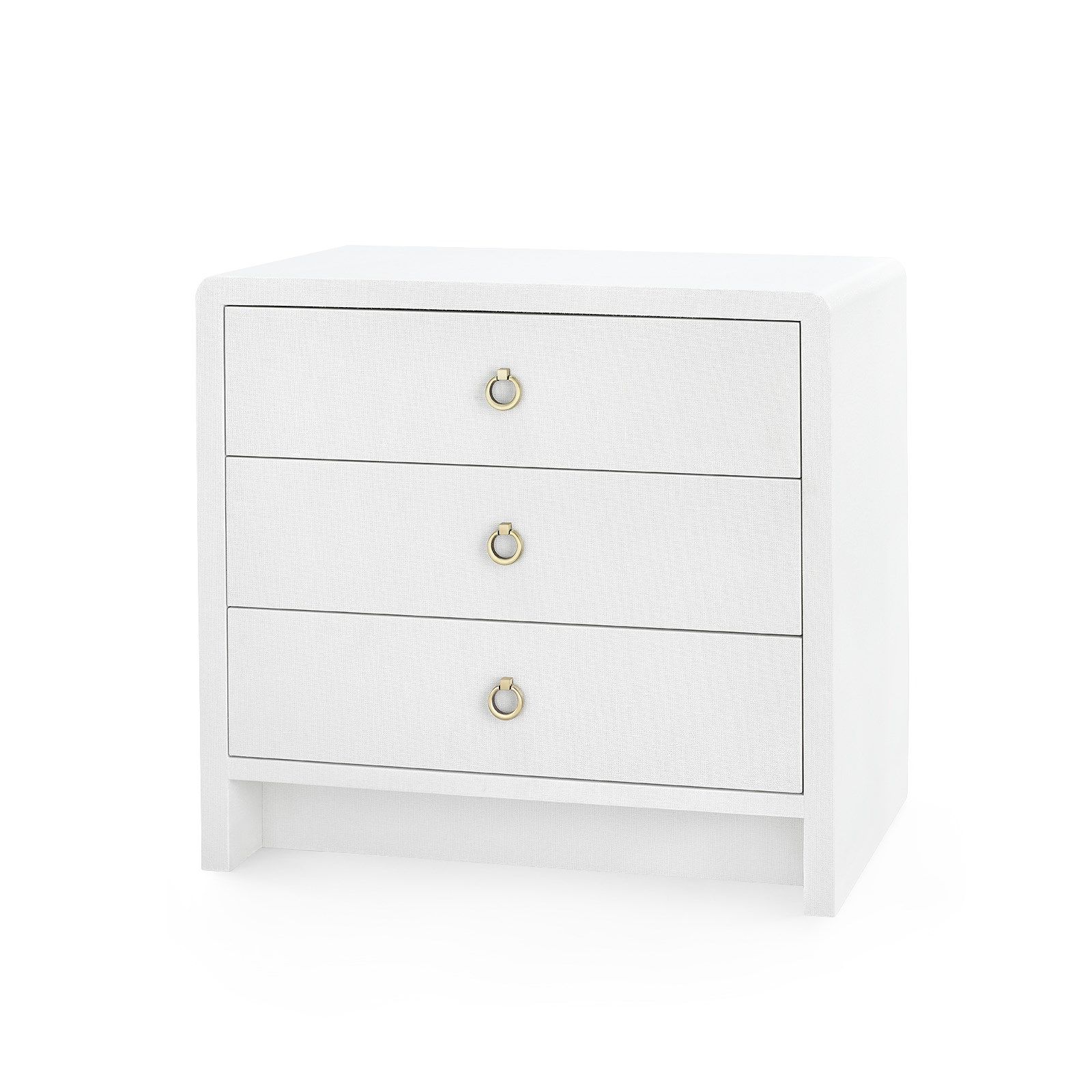 Villa & House - Bryant 3-drawer Side Table, White Linen-Bungalow 5-Blue Hand Home