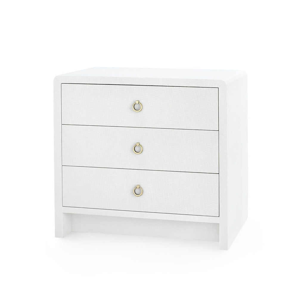 Villa & House - Bryant 3-drawer Side Table, White Linen-Bungalow 5-Blue Hand Home