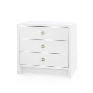 Villa & House - Bryant 3-drawer Side Table, White Linen-Bungalow 5-Blue Hand Home