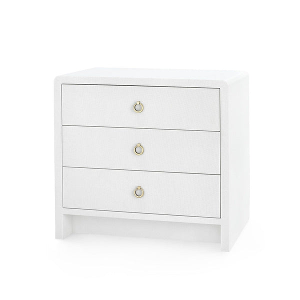 Villa & House - Bryant 3-drawer Side Table, White Linen-Bungalow 5-Blue Hand Home