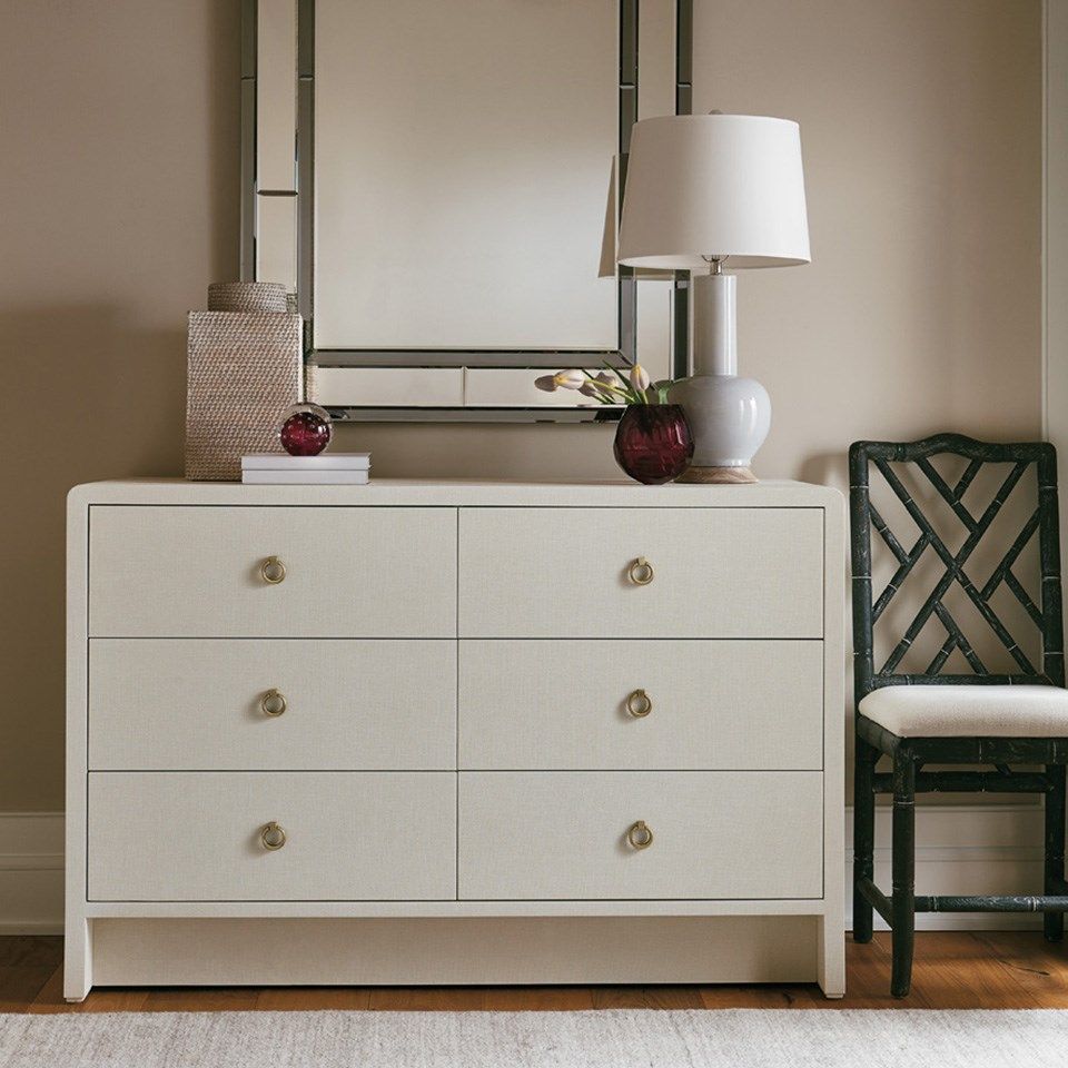 Villa & House - Bryant Extra Large 6-Drawer, White Linen-Bungalow 5-Blue Hand Home