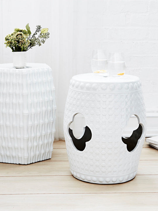 Villa & House - Burma Stool/ Side Table, White