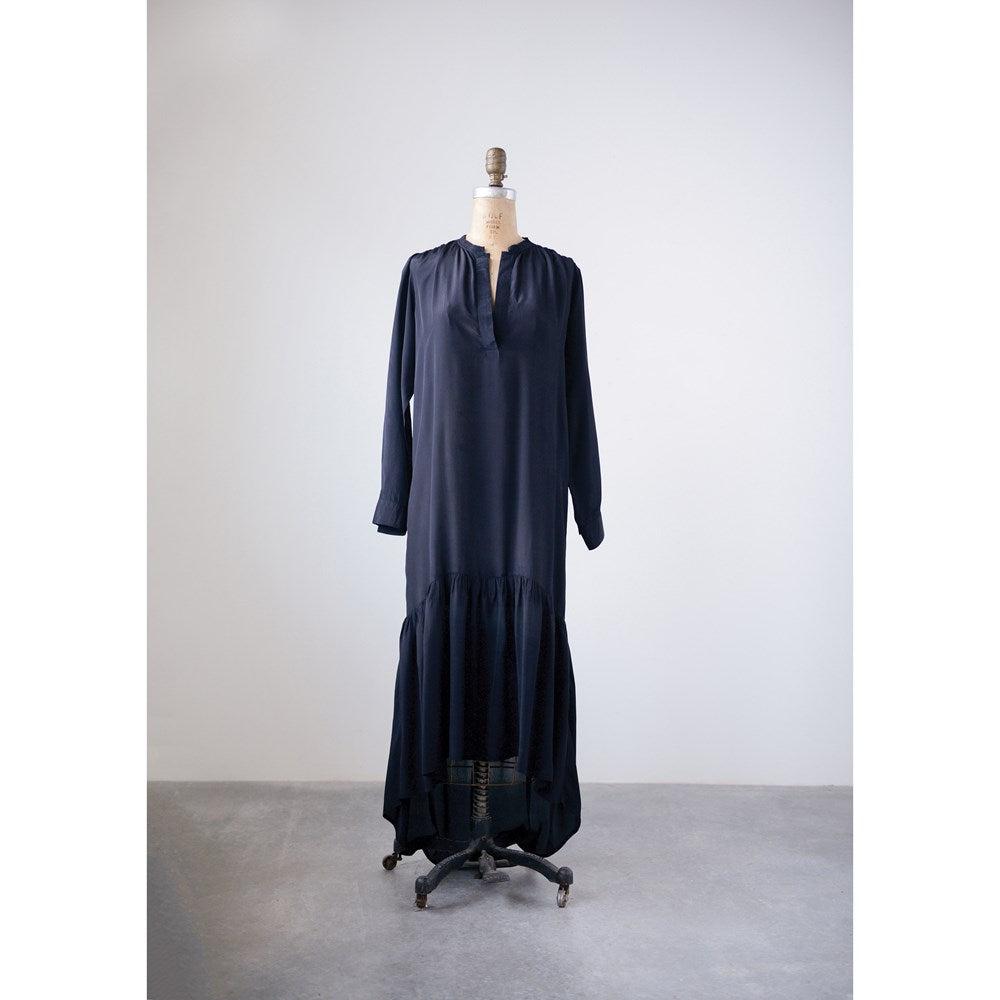 Viscose Steph Long Dress, Black-Creative Co-op-Blue Hand Home