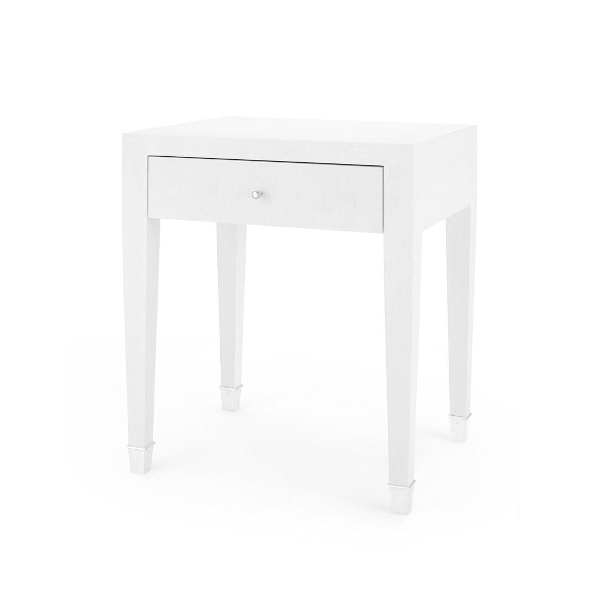 Villa & House - Claudette 1-drawer Side Table, White And Nickel-Bungalow 5-Blue Hand Home
