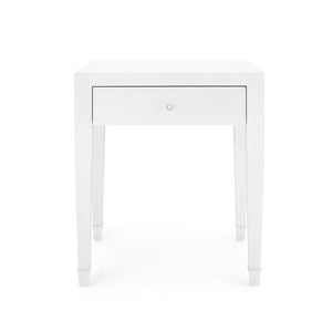 Villa & House - Claudette 1-drawer Side Table, White And Nickel-Bungalow 5-Blue Hand Home