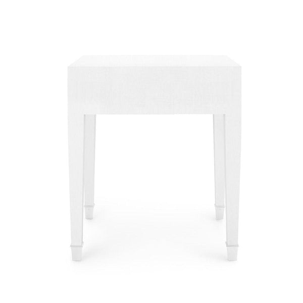 Villa & House - Claudette 1-drawer Side Table, White And Nickel-Bungalow 5-Blue Hand Home