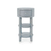 Villa & House - Claudette 1-drawer Round Side Table, Gray And Nickel-Bungalow 5-Blue Hand Home