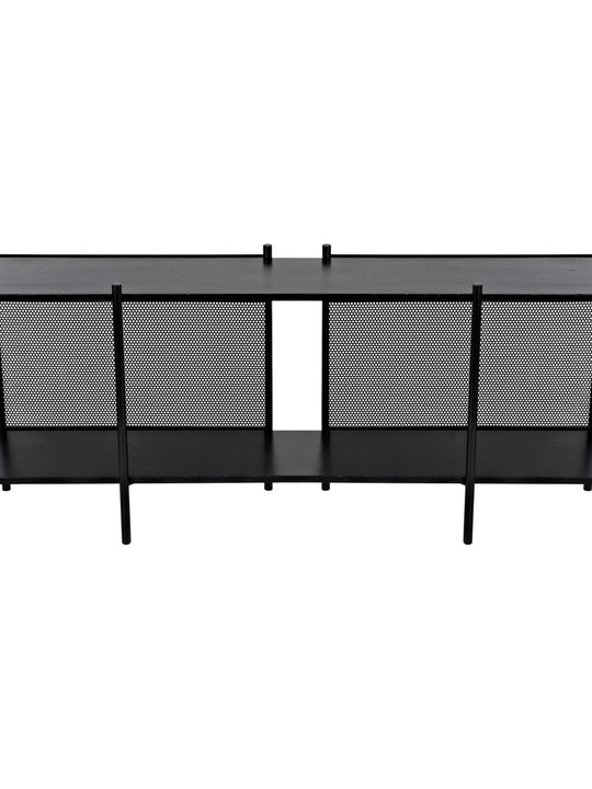 Anniston Console Steel/Walnut Shelves