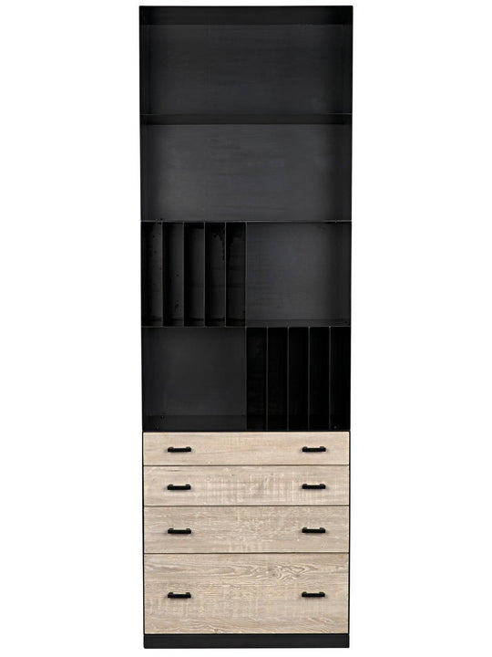 Armstrong Bookcase Steel/Reclaimed Lumber