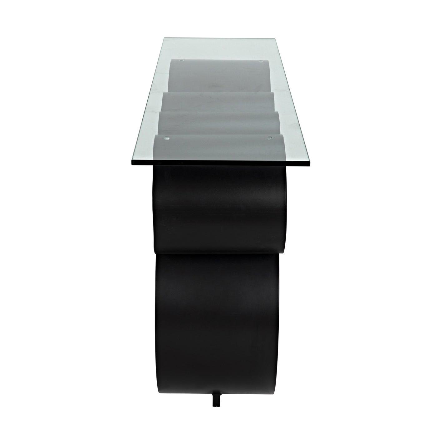 Roger Console. Steel Base, Glass Top-CFC Furniture-Blue Hand Home