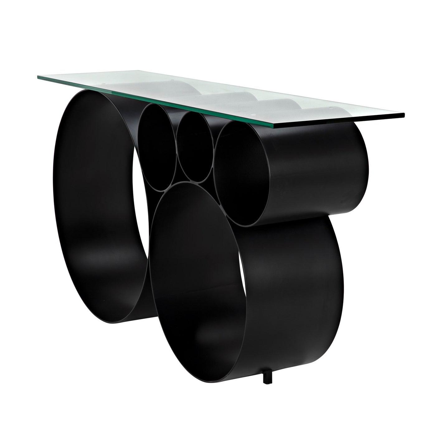 Roger Console. Steel Base, Glass Top-CFC Furniture-Blue Hand Home