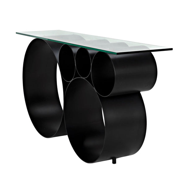 Roger Console. Steel Base, Glass Top-CFC Furniture-Blue Hand Home
